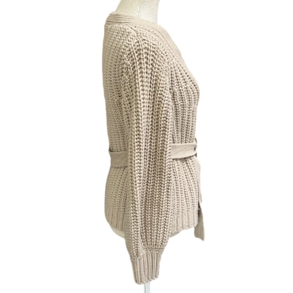 & OTHER STORIES LOS ANGELES ATELIER Chunky Wool Belted Cardigan Sweater - XS - Picture 4 of 14